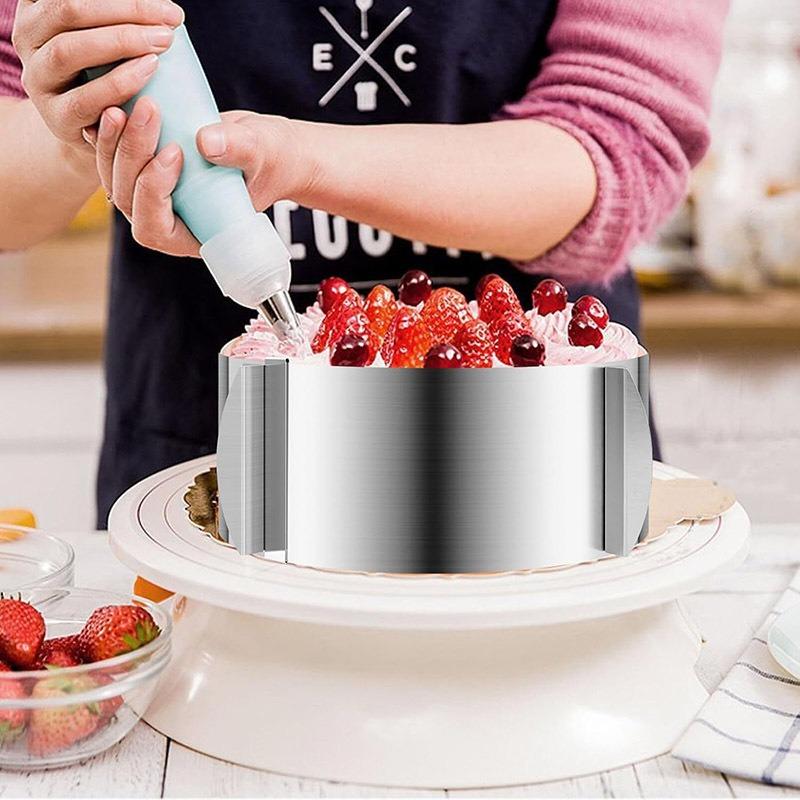 6-12 IN Adjustable Round Pastry Ring Mold for Making Chocolate Mousse Cheese Cake Jelly Baking Tools with Scale Easy To Clean
