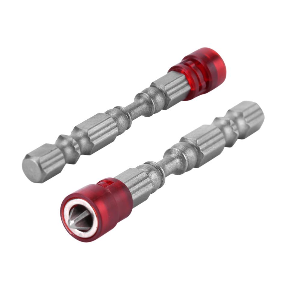 Magnetic Cross Head PH2 Screwdriver Bits Set for Drywall Screws 14inch Shank (Red)