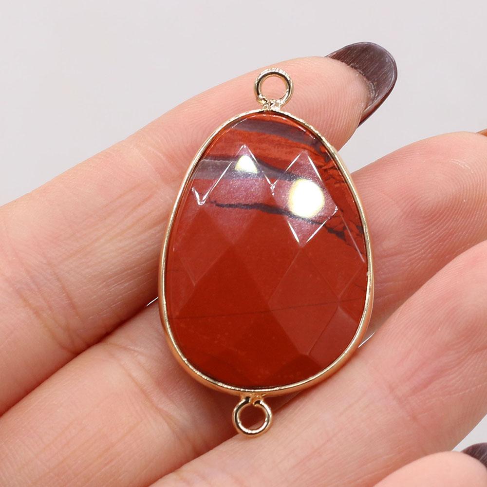 1Pc Reiki Healing Crystal Connector, Energy Natural Stone Gemstone Pendant Connectors for Jewelry Making DIY Necklace Bracelet Accessories Crafts