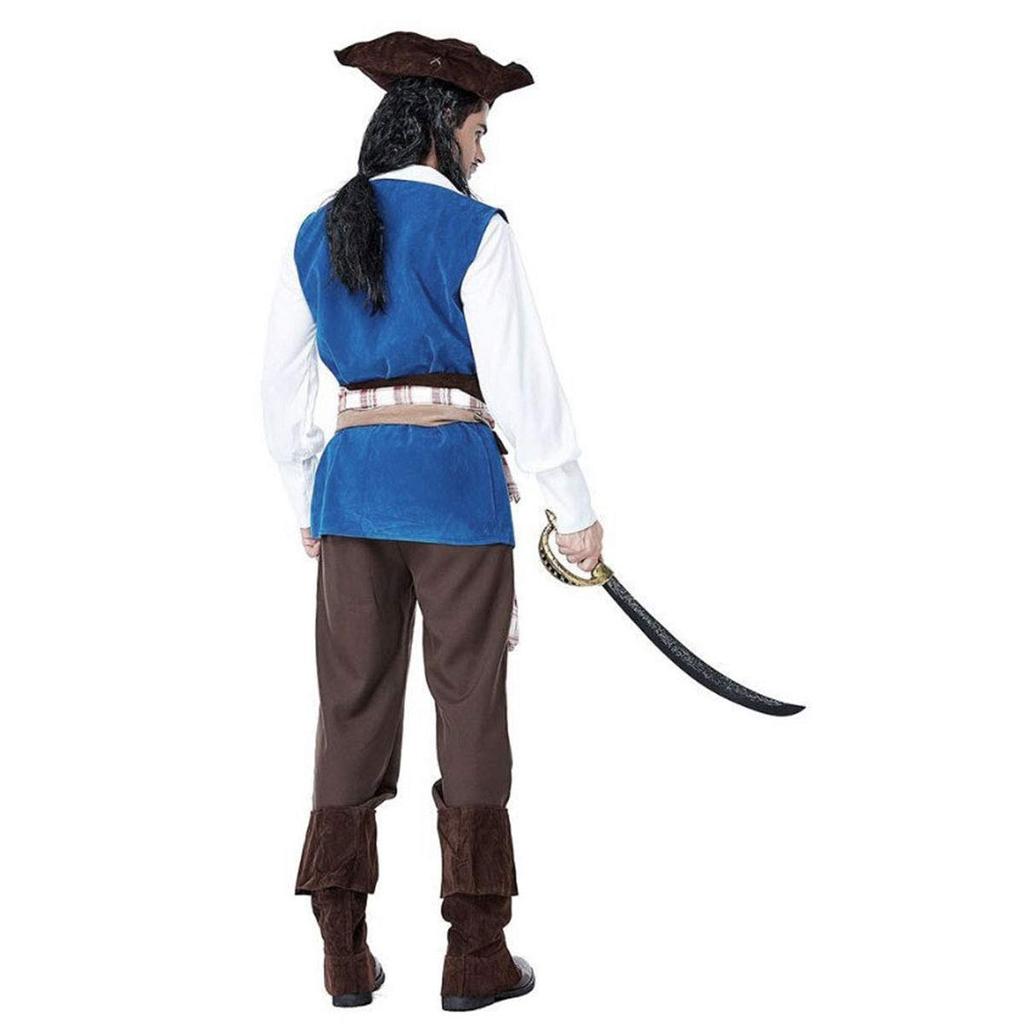 [monoii] Pirate Captain Cosplay Costume with Bandana and Hat, Sizes Available, Plus Sizes, Halloween Costume, Adult Costume, Men's, Size 502