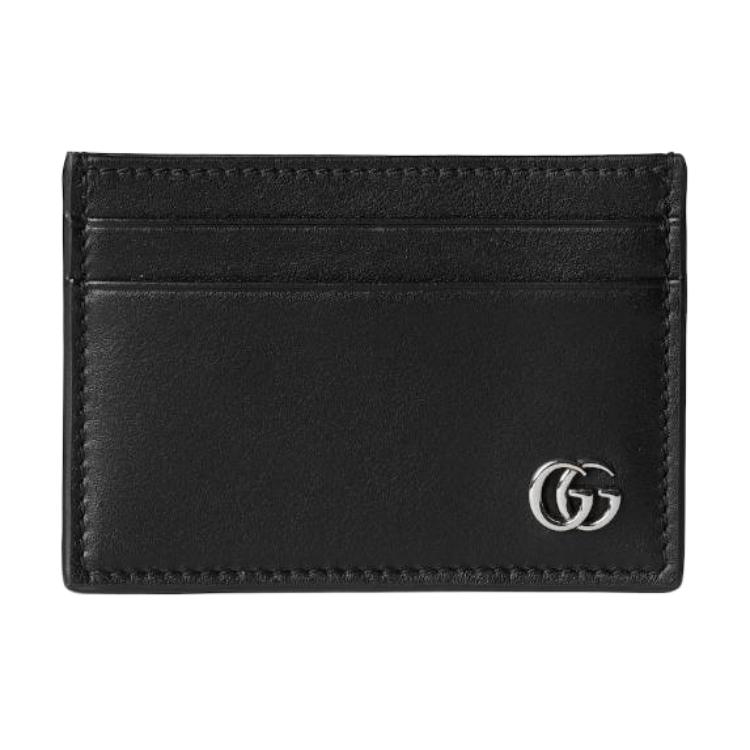 Gucci GG Marmont Leather Card Holder With Brand Metal Logo Men Card Holder Black 835051AAE071000 Box(Basic Set+Box)