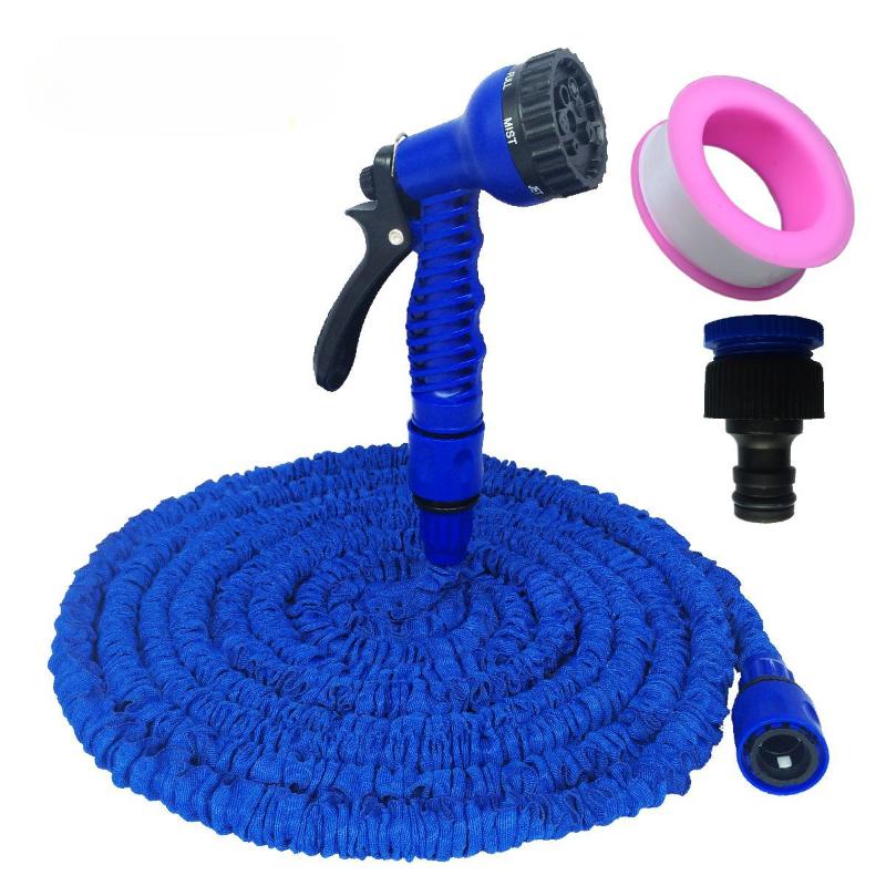 

Садовый шланг, телескопический водопроводный шланг, наборы для мытья автомобилей под высоким давлением, водяной пистолет, легкая конструкция, полив цветов, водопроводная труба 25ft синий