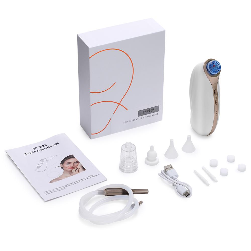 Ear Wax Vacuum Remover 3 Suction Levels Low Noise Rechargeable Ear Wax Removal Kit Nasal Aspirator Ear Cleaner for Adults Kids