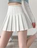 Fashion Women Solid Pleated A-Line Skirt Anti-Burnout High Waist Short Skirt