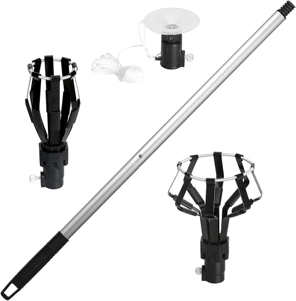 Uniarmoire 12 FT Light Bulb Changer for High Ceilings, Light Bulb Pole Changer for High Ceilings, Light Bulb Changer with Baskets and Suction Cup,