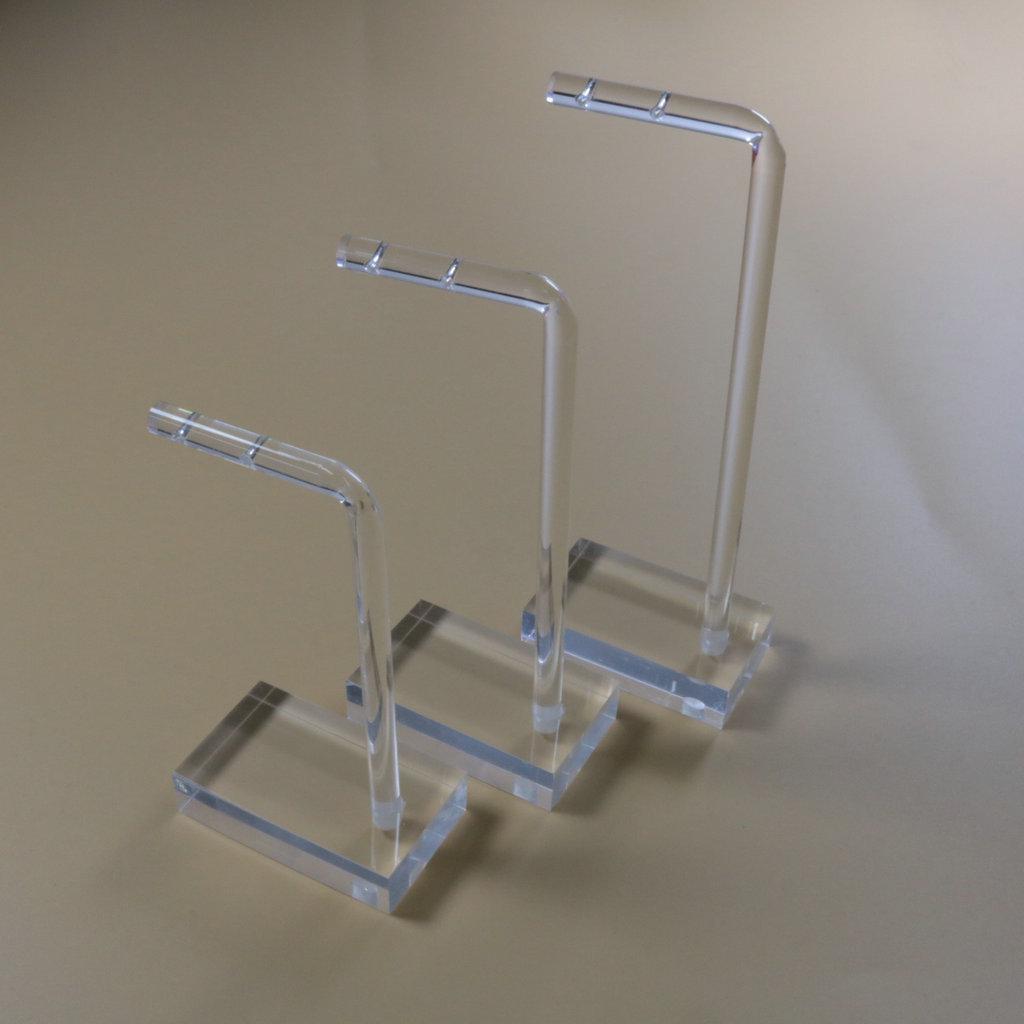 Clear Acrylic L-Shaped Earring Display Rack - 3-Piece Set for Stud Earrings