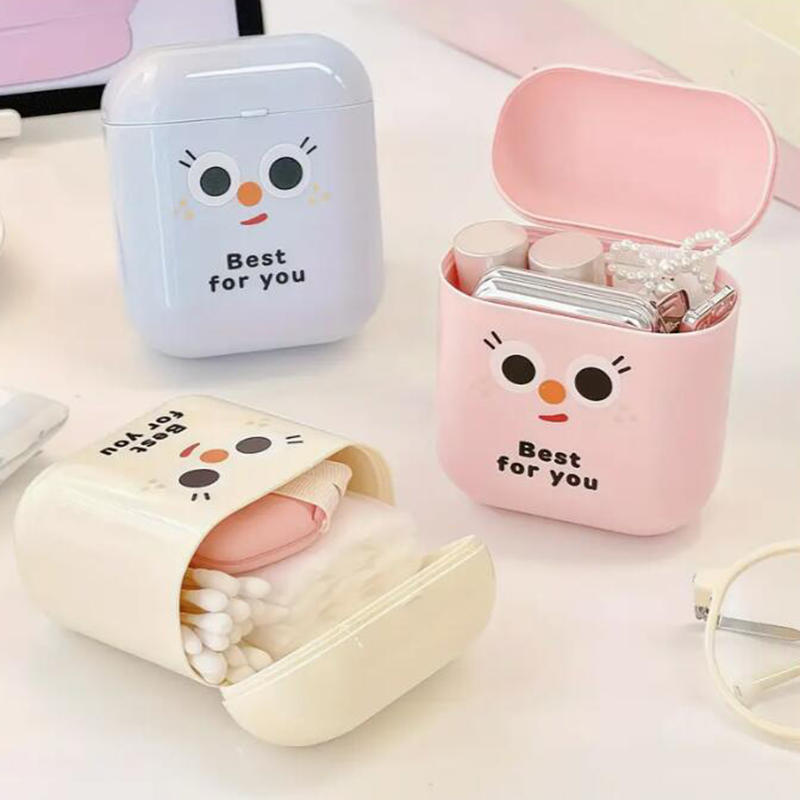 1Pcs Data Cable Organizer Cute Small Storage Box for Lipstick Earphones Sealed Student Desktop Organizer Case