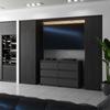 Chest of Drawers for the Living Room TV Cabinet 100 CM 6 Drawers Matte Gray Sideboard