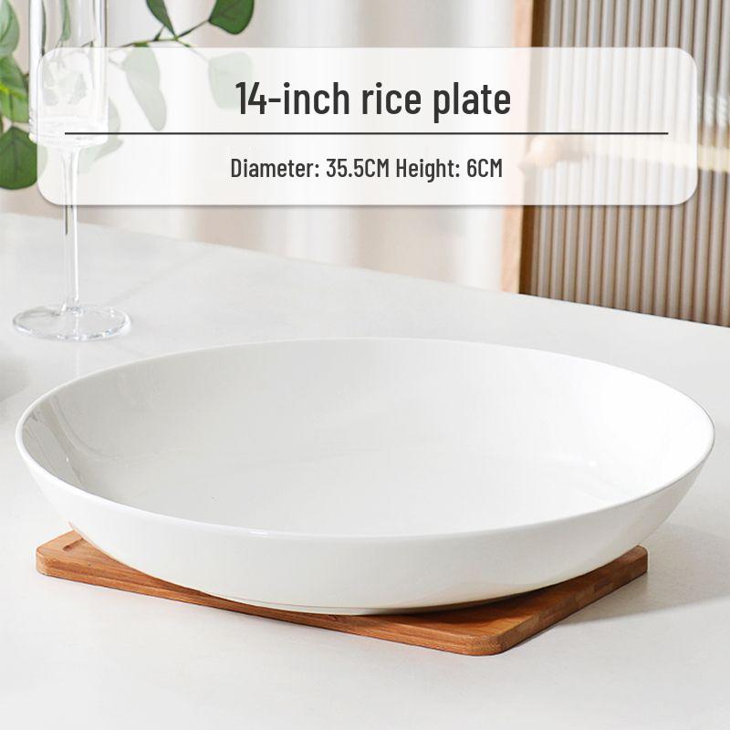 6-piece White Porcelain Deep Dinner Plate Set, 6-inch