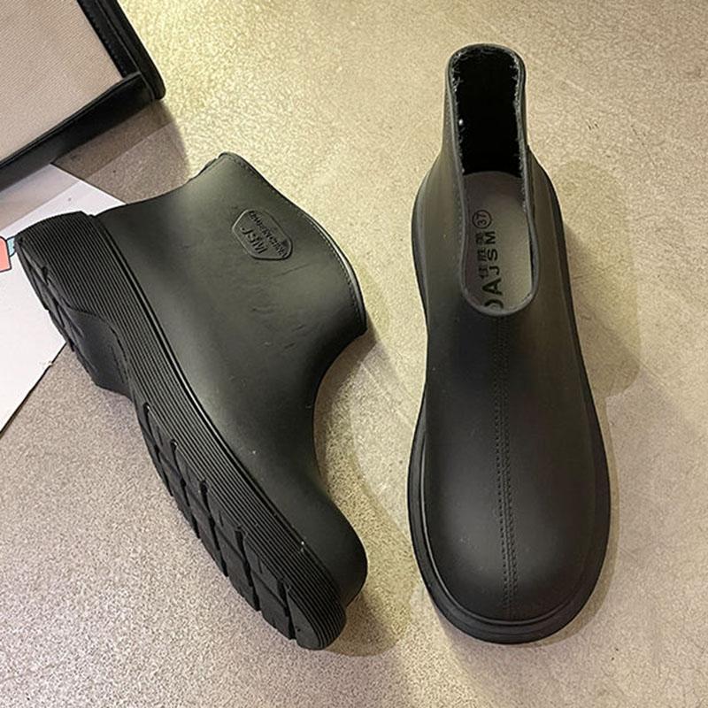 WTEMPO Chaussures de pluie à Tube court pour femmes, imperméables, couleur unie, cheville, à la mode, antidérapantes, pour l'extérieur, vente en gros, livraison directe