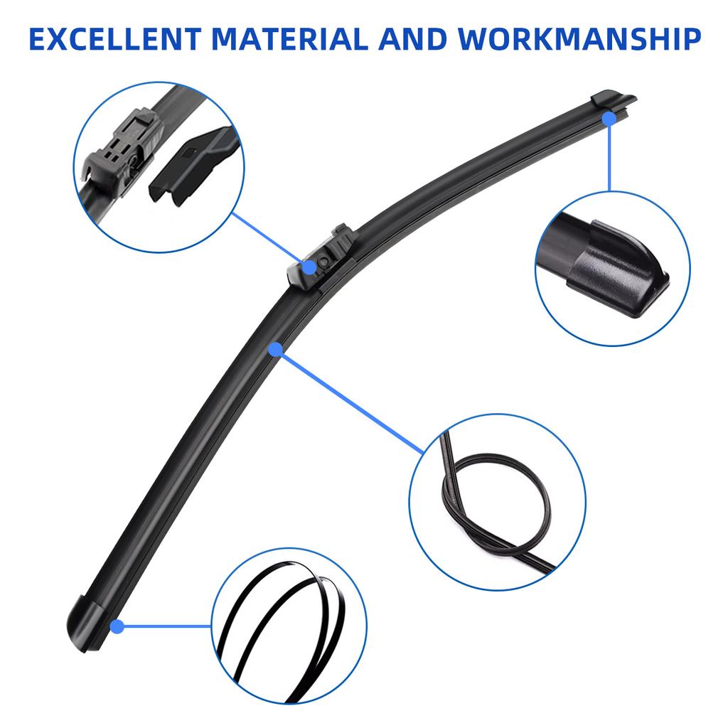 1 szt. Górna blokada 19 mm Wycieraczki samochodowe Uniwersalne miękkie gumowe bezramkowe bez uchwytu Wycieraczki samochodowe 14" 16" 17" 18" 19" 20" 21" 22" 24" 25" 26" 30"