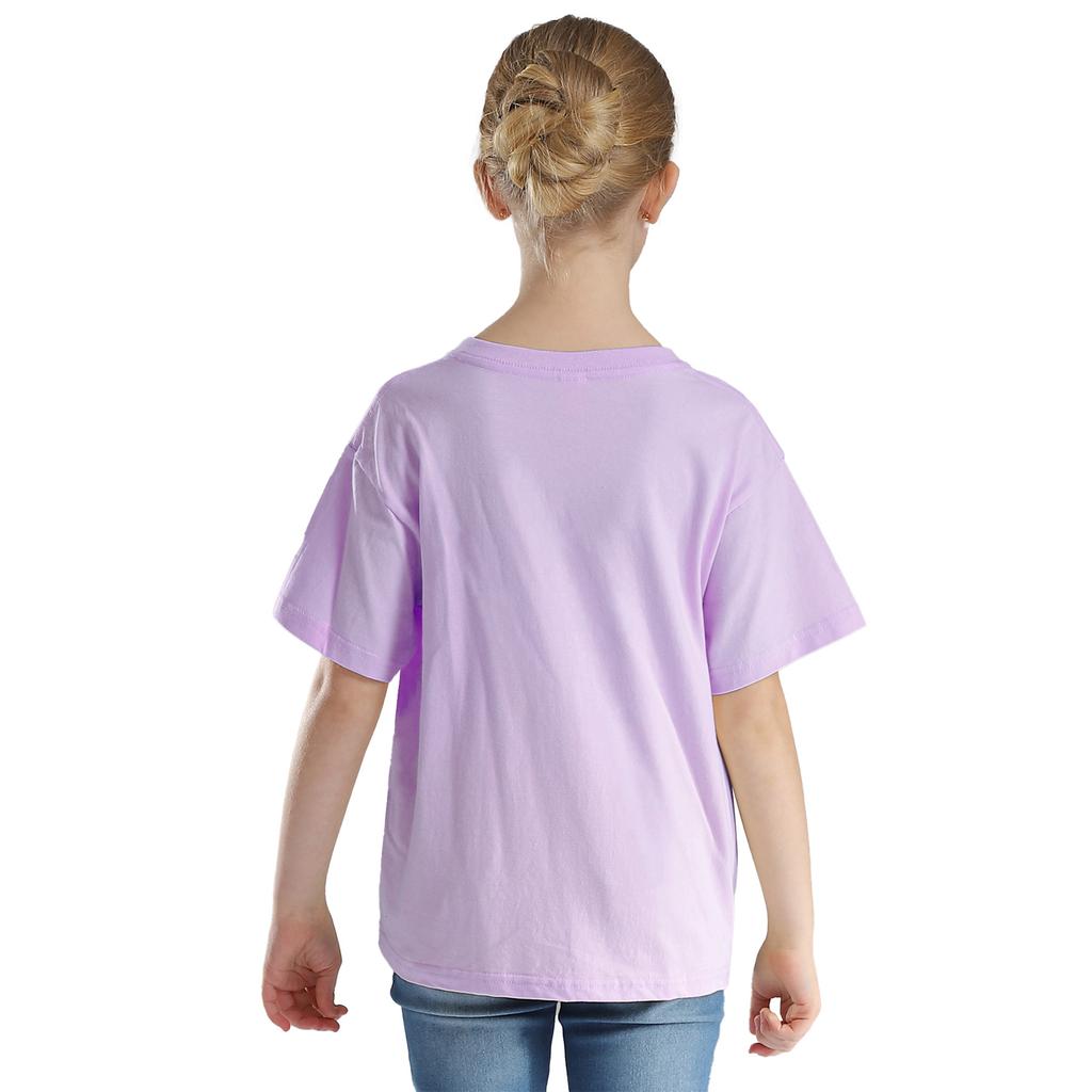T-shirt Casual Unisex in Cotone a Manica Corta, Ampia, Traspirante, Girocollo, per Bambini e Bambine