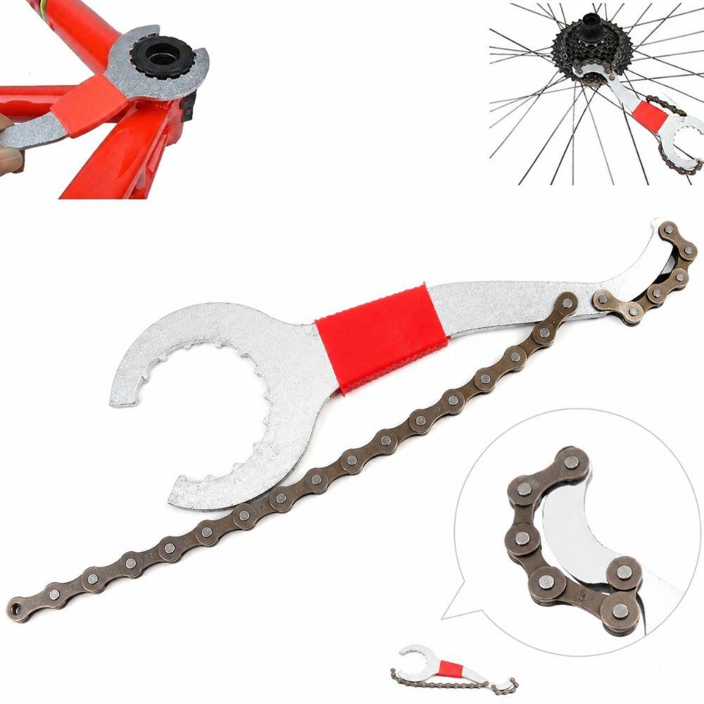 20cm Length Freewheel Wrench Stainless Steel Sprocket Remover Wrench Bike Chain Whip Bike Repair