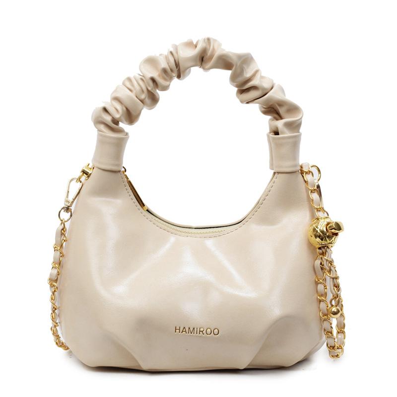 

Hot Sale Korean Version Casual Premium Folded Portable Small Bag Simple Solid Color Commuter Chain Crossbody Bag Female хаки