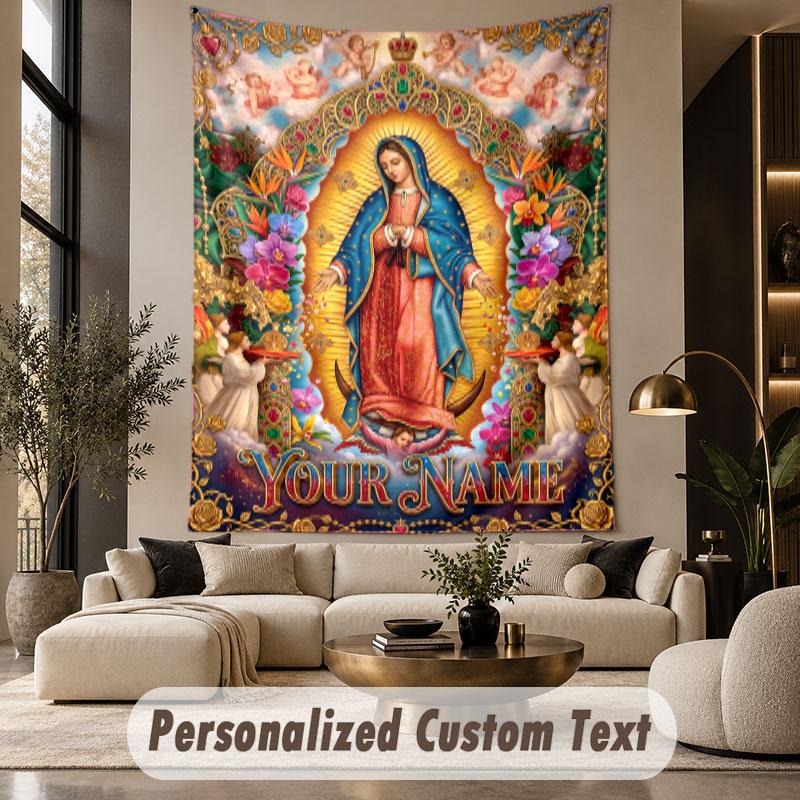 Fecioara Maria (117) Tapiserie Personalizată cu Temă Nume Personalizat Text Tapiserie de Agățat pe Perete Decor Acasă Pânză de Fundal