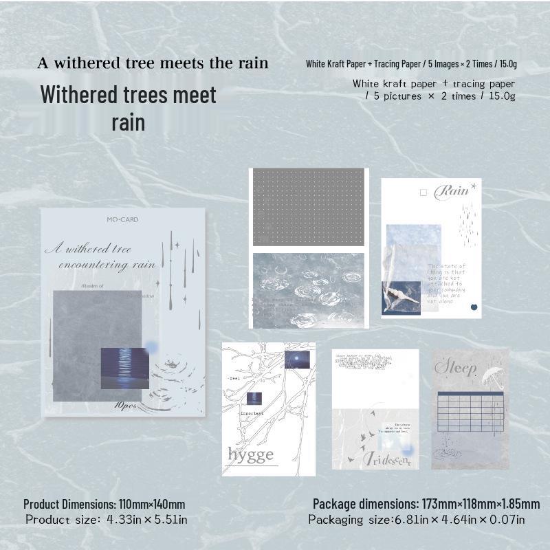 MòMò Hot Stamping Embossed Sticky Notes - Realm of Plain Shadows Series - 10 Sheets for Journal Decoration
