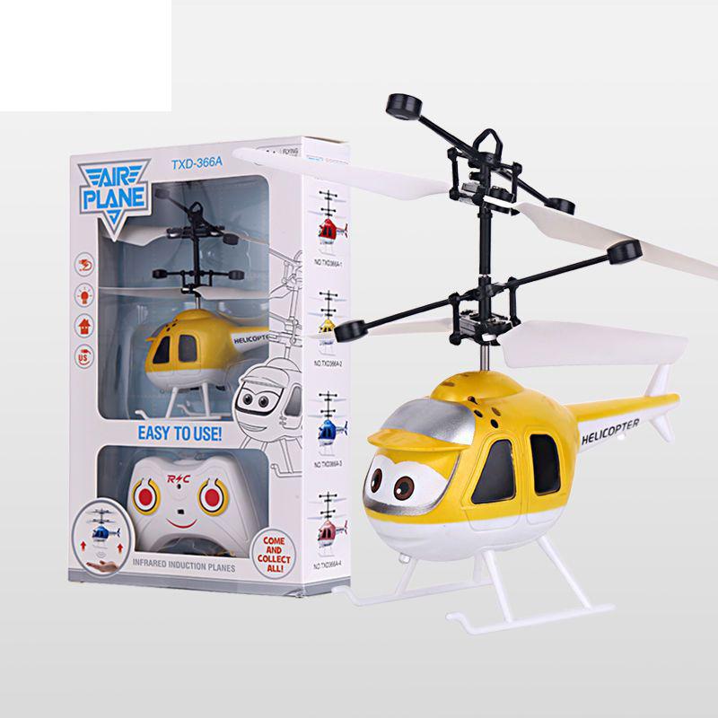 Little Cute Cartoon Induction Flying Vehicle Levitation Gesture Induction Airplane Helicopter Children's Toy YK07 Stylish Appearance