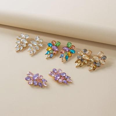Luxuriöse europäische & amerikanische mit Diamanten besetzte mehrlagige Kristallohrringe - Mode Schmuck Accessoires