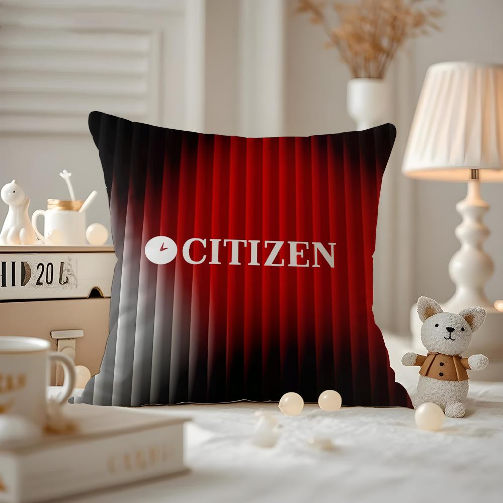 Citizen Cushion Cover Anti-dustmite Pillowcase Invisible Zipper Silky Short Plush Sofa Cushion Cover
