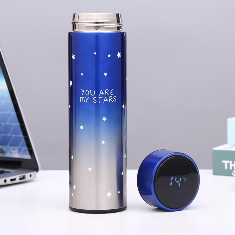 Intelligent temperature measurement stainless steel thermos cup Men's business cup Creative enterprise annual meeting cup