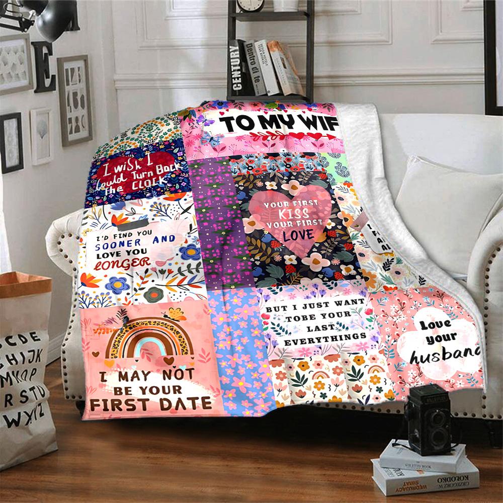 1pc Anniversary Romantic Love Blanket - Perfect Gift for Birthdays, Christmas & Halloween- Soft, Warm & Versatile Yy250909151