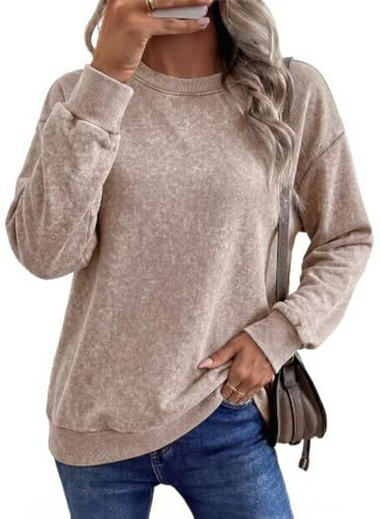 Herbst 2026 Acid Wash Hoodie: Europäischer & Amerikanischer Stil, Rundhals, Langarm Pullover.