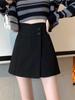 2024 Spring Women's High-Waisted A-Line Culottes - Slimming, Fashionable, Casual, Loose, Wide-Leg Shorts