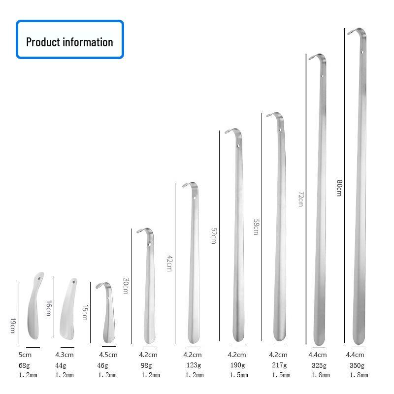 Extended Stainless Steel Shoe Horn - No Bending Required