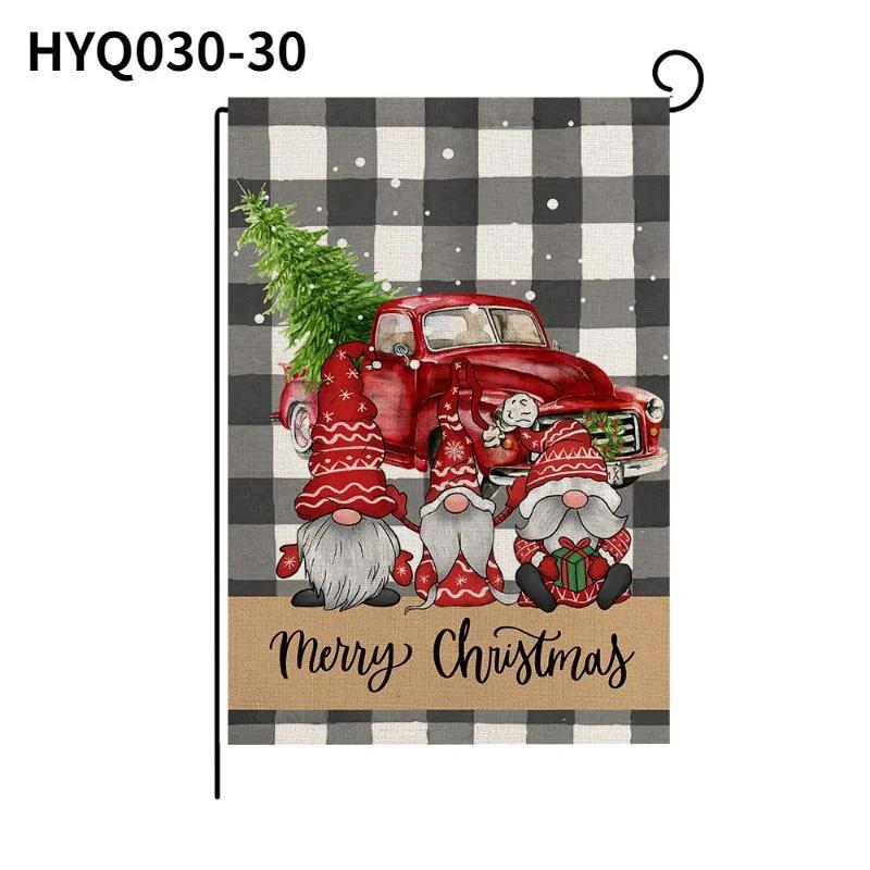 American Style Illustration Christmas Garden Flag Santa Gift Garden Decoration Banner 30*45cm