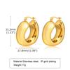 Chunky Geometric Hoop Earrings for Women, Circle Huggie Ear Jewelry, Stainless Steel Waterproof Earring Oorbellen Wholesale