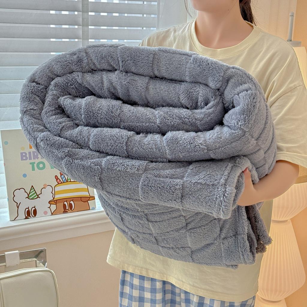 Ultra Soft Taffeta Throw Blanket Lightweight Multifunctional Plaid For Sofa Bed Napping Cozy Warm Solid Color Blanket All Season