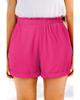 Azura Exchange Bright Pink Plus Size Rolled Edge Ruffled Elastic Waist Textured Shorts