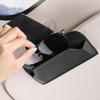 CAER Car Sun Visor Glasses Holder Premium PU Leather Wear-Resistant Sunglasses Protective Box Auto Eyeglasses Storage Case Clip