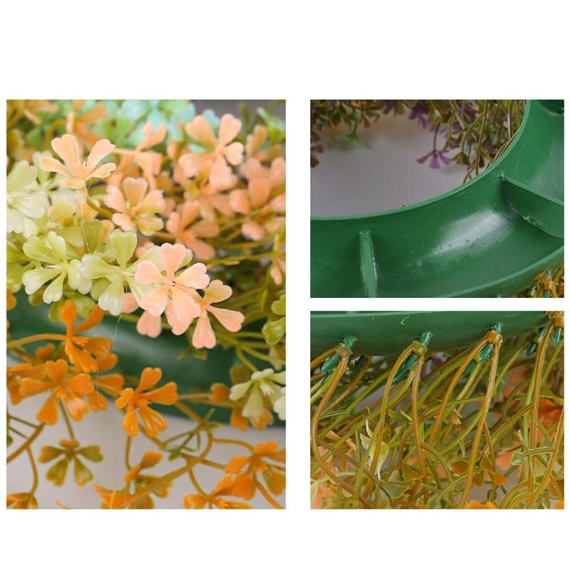 Artificial Wreath for Front Door Spring Decorative Floral Window Hanging Wreath Wall Home Decor for Seaason Decorating