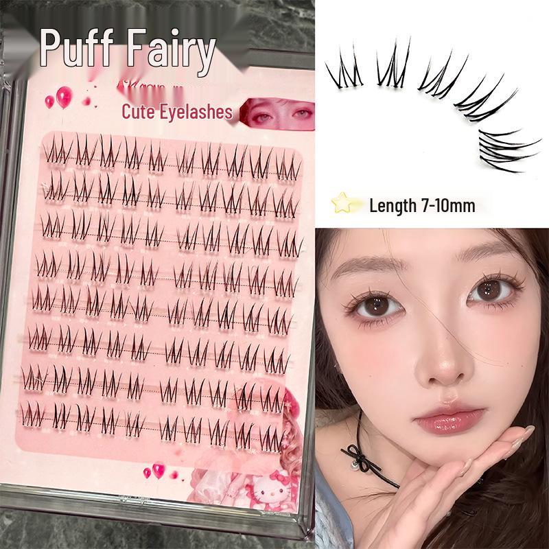 

Mengjie Shangpin Natural Style Fairy Comic Eyelashes - Black Fine Stem Clusters