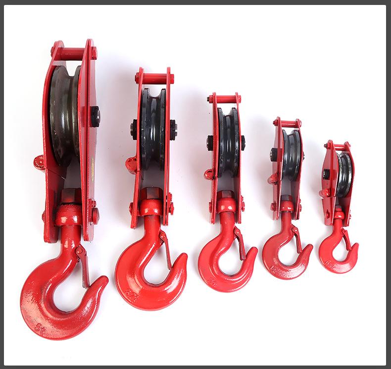National Standard Heavy-duty Steel Wire Rope Lifting Pulley with Open Hook - 0.5t, 1t, 3t Capacity