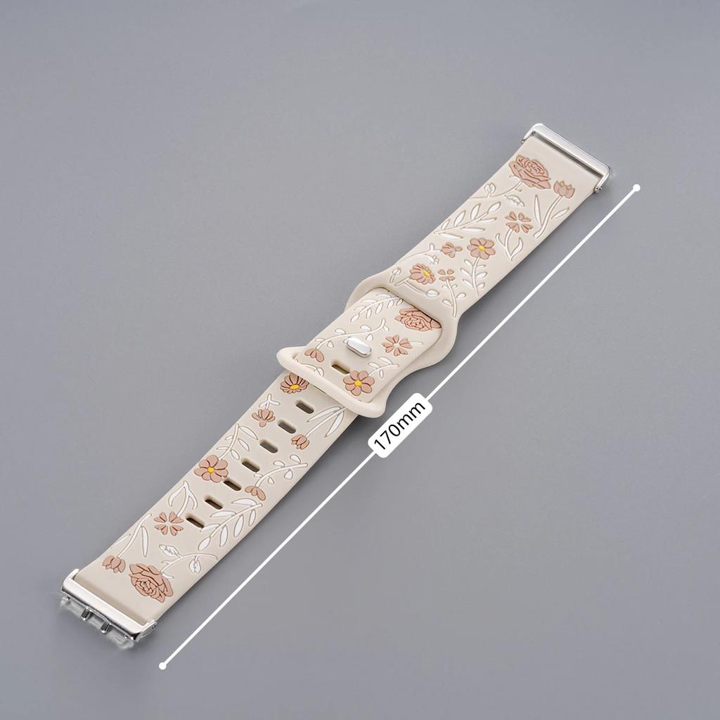 Prints Floral Strap for Samsung Galaxy Fit 3 Watch Band Silicone Engraving Bracelet for Samsung Galaxy Fit 3 Women Wristband