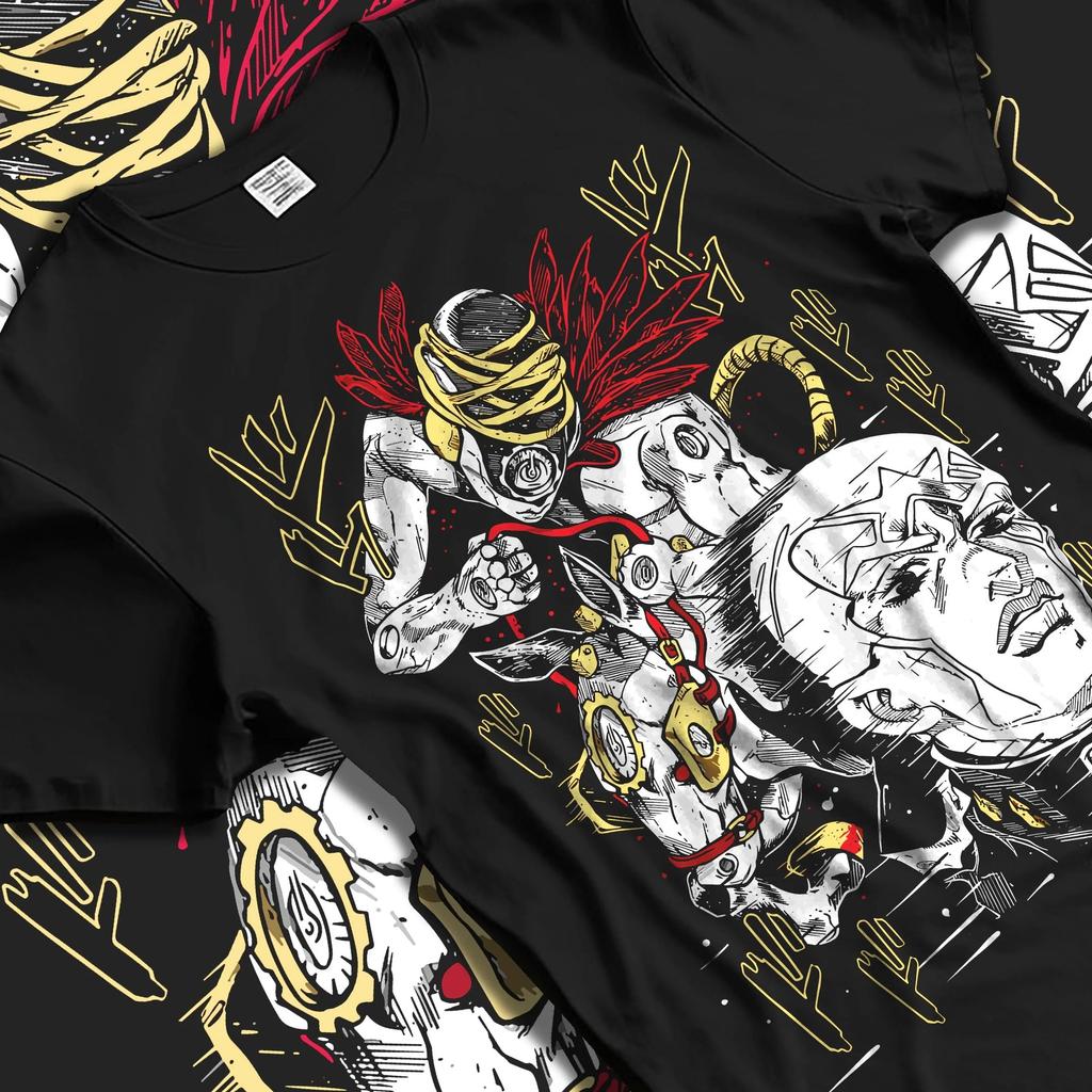 JoJo's Bizarre Adventure T-shirt Giorno Giovanna Jumper Oversized Men's Casual Loose Cotton High Quality Streetwear Harajuku Female Male Clothing