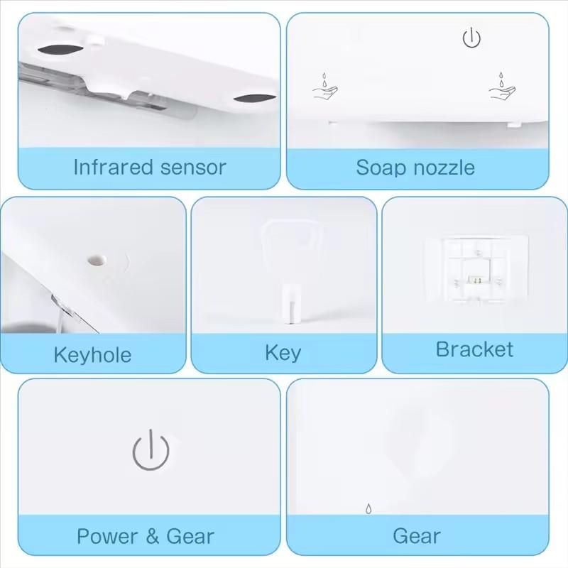 500ML*2 Double-Head 2-In-1 Wall-Mounted Electric Intelligent Infrared Automatic Sense Soap Dispenser For Kitchen Bathroom Toilet