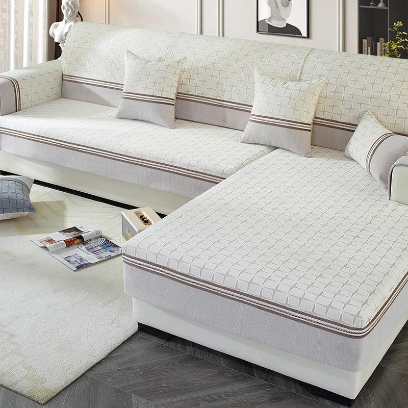 

Чехол на диван из синели, полное покрытие, спинка, нескользящий чехол на подушку сиденья, тканевое полотенце, кожаная подушка для дивана с прямым рядом, универсальная круглый год 70*70