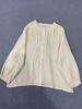 Johnature Crewneck Shirt Loose Top Women Autumn Vintage Ruffles Loose All Match Full Sleeve Female Blouses