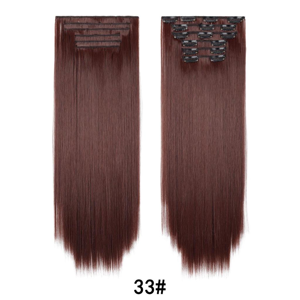 6Pcs/Set Clip-in Hair Extensions Long Straight Hair for Full Head Synthetic Hairpiec for Women Ladies