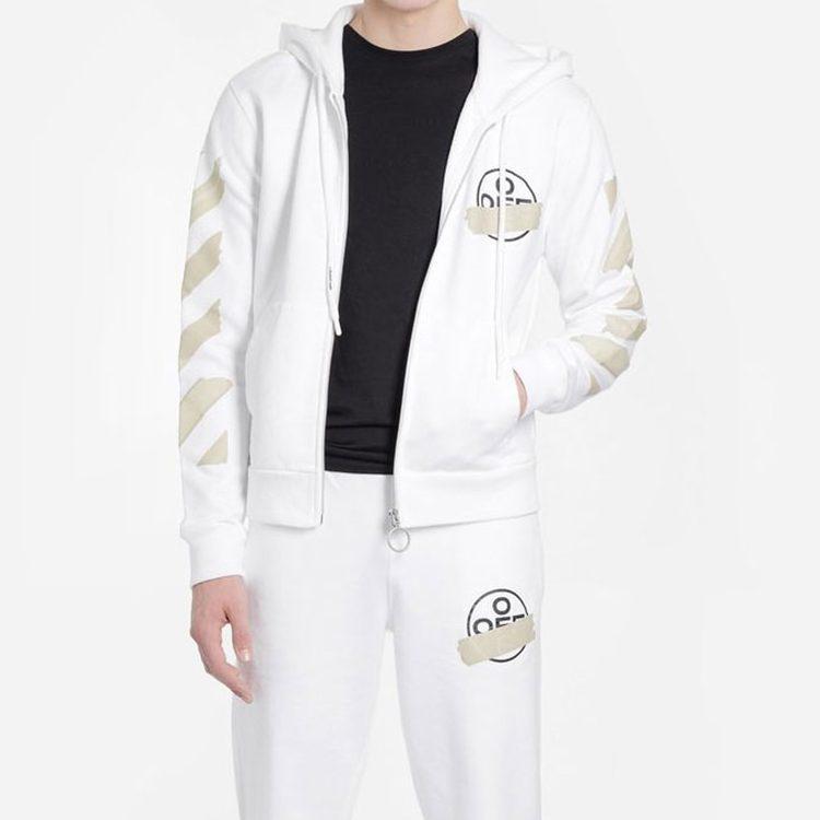 OFF WHITE Tape Diag Arrows Zip Up Hoodie OMBE001R20E300020148