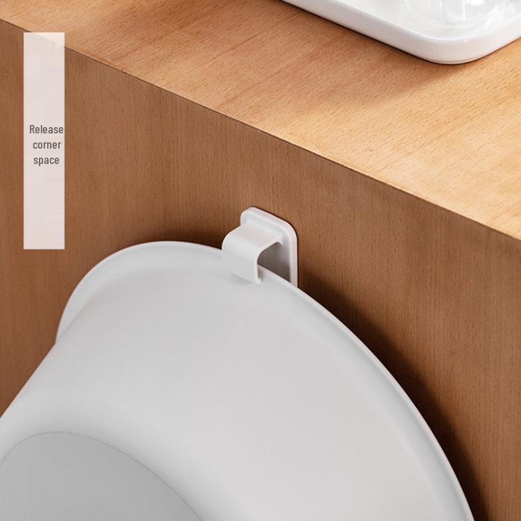 Punch-Free Wall-Mounted Bathroom & Kitchen Washbasin Hanging Rack