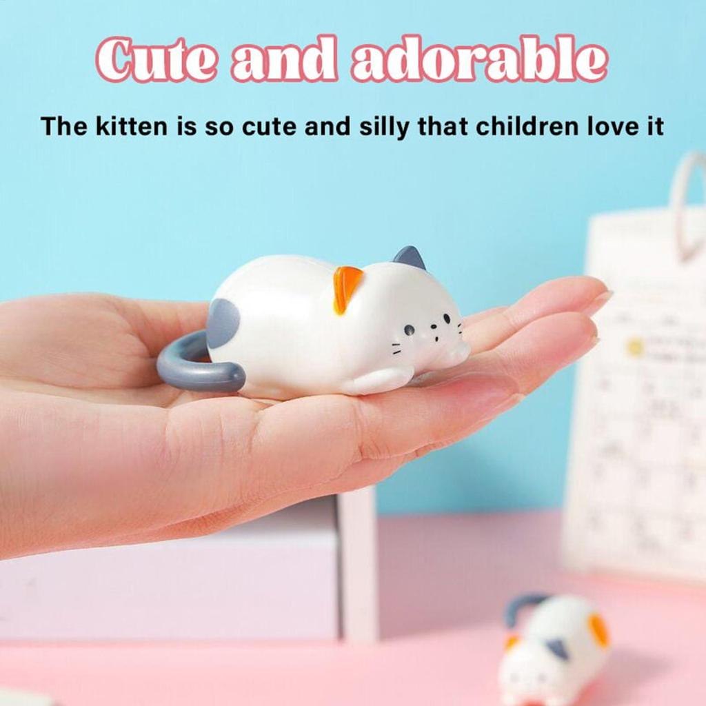 1PC Clockwork Cat Miniatures for Stress Relief Entertainment Clockwork Rolling Kitten Toy for Endless Fun and Relaxation