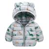 Baby Boy Hooded Lightweight Down Jacket Kids Girl Cartoon Dinosaur Zipper Coats Autumn Winter Warm Christmas Outerwear
