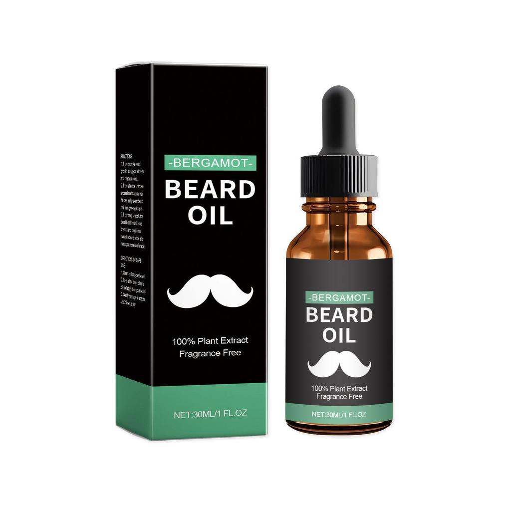 Huile de soin pour barbe pour hommes, solution de soin capillaire nettoyante, nourrissante, hydratante, réparatrice et lissante en douceur 30 ml