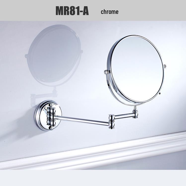 Retro 8" Foldable Double-sided Wall-Mount Makeup Mirror with 3x Magnification