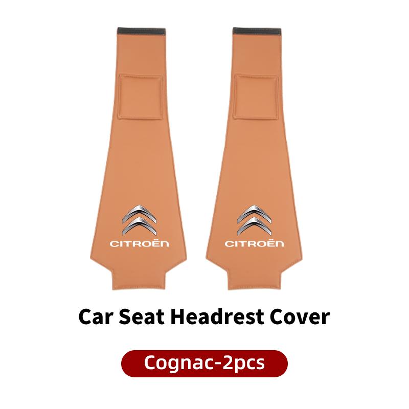 2Pcs Car Styling Neck Pillowcase Leather Headrest Storage Cover For Citroen C4 C3 C5 C1 C2 Berlingo Celysee Cactus Picasso