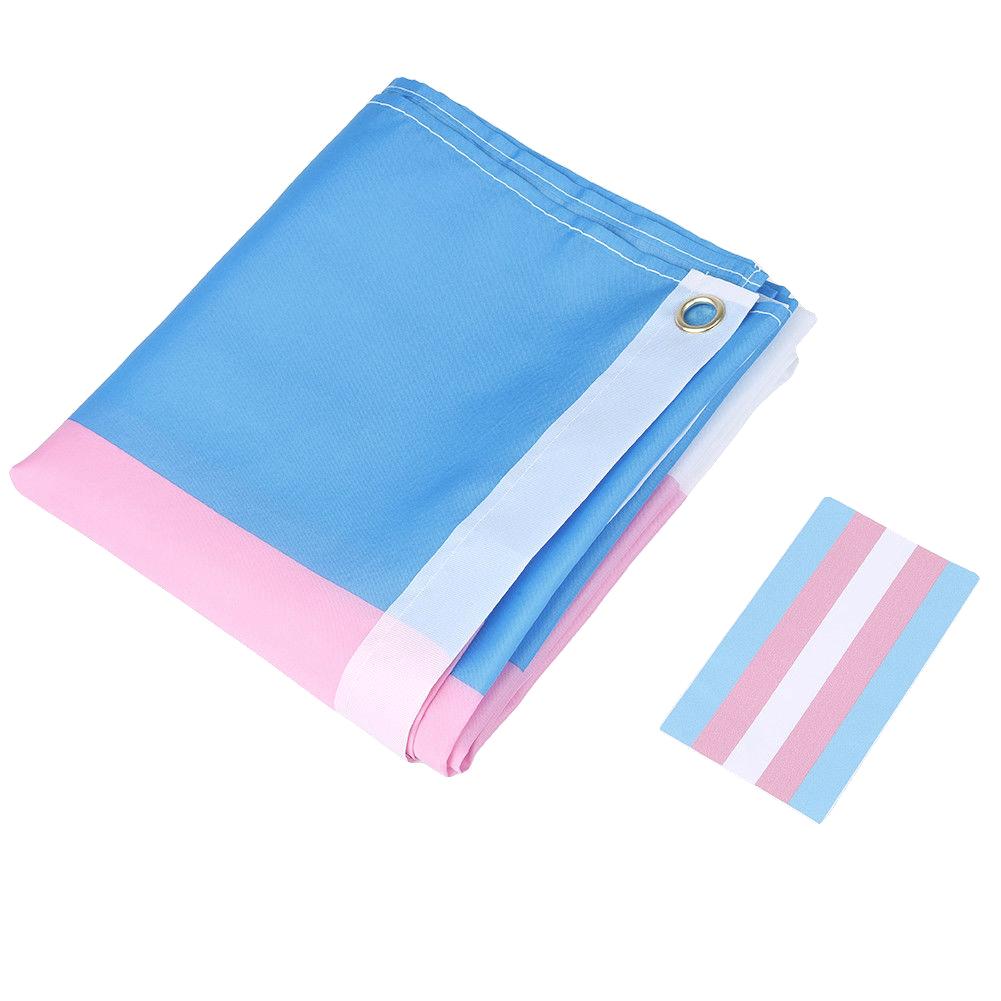 LGBT Trans Transgender Pride Flag 90x150cm Polyester Rainbow Gay Flags For Decor